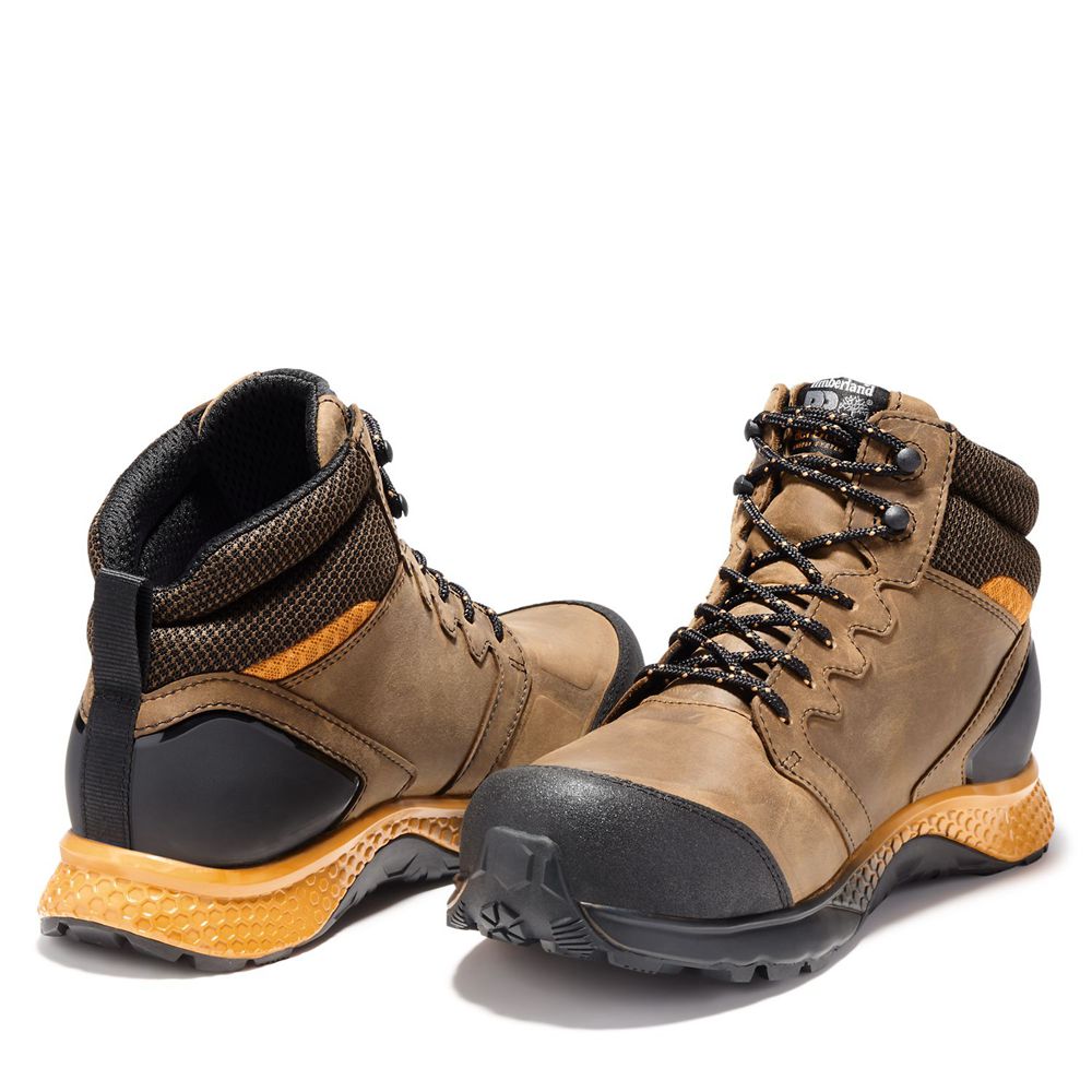 Botas de Trabajo Timberland Hombre Pro® Reaxion Comp Toe Marrones/Negras - Chile OVF-279415